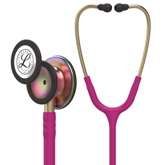 3M™ Littmann® Classic III™ Monitoring Stethoscope, Rainbow-Finish, Raspberry Tube, 27 in, 5806