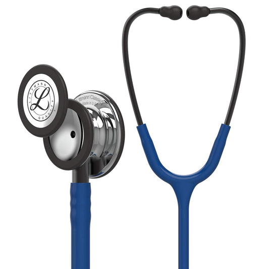 3M™ Littmann® Classic III™ Monitoring Stethoscope, Mirror - Finish Chestpiece, Navy Blue Tube, Smoke Stem,5863