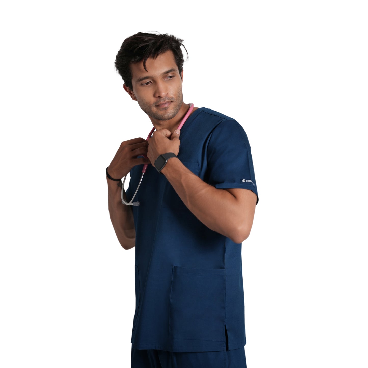 Men's Audere Classic Fit (Air Blue) Scrub Set ( Only Top Customization )