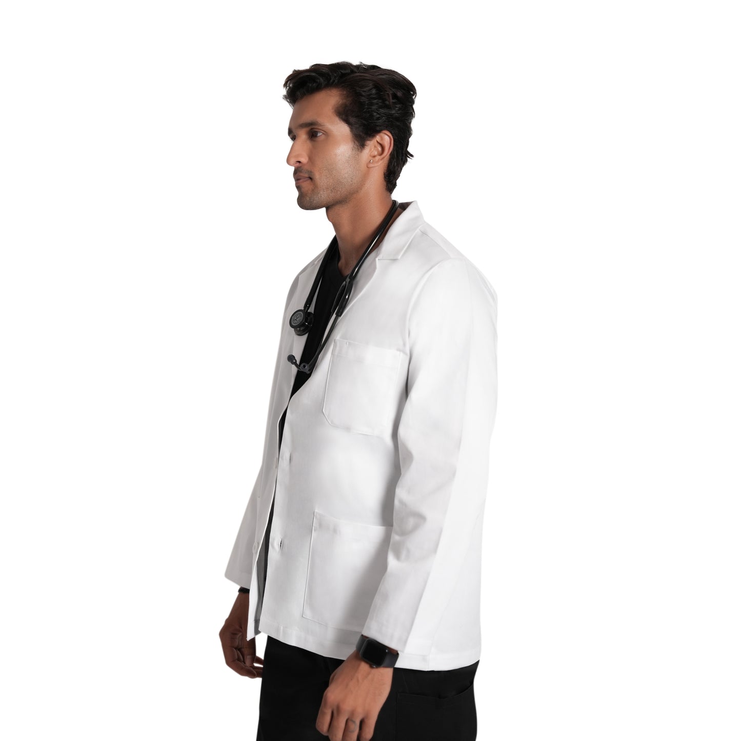 ScrubStory Mens Valor LabCoats SHort with Long Sleeve