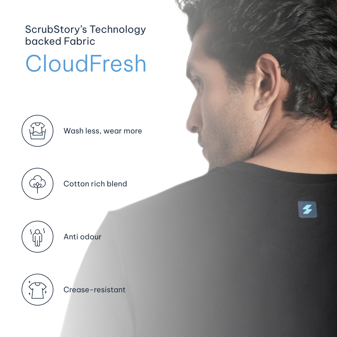 Scrubstory CloudFresh Men Half Sleeve Underscrub